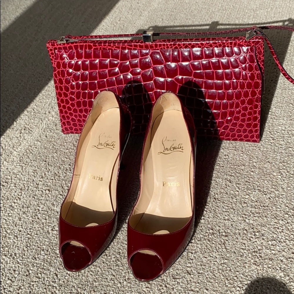 Christian Louboutin heels & matching Moschino bag